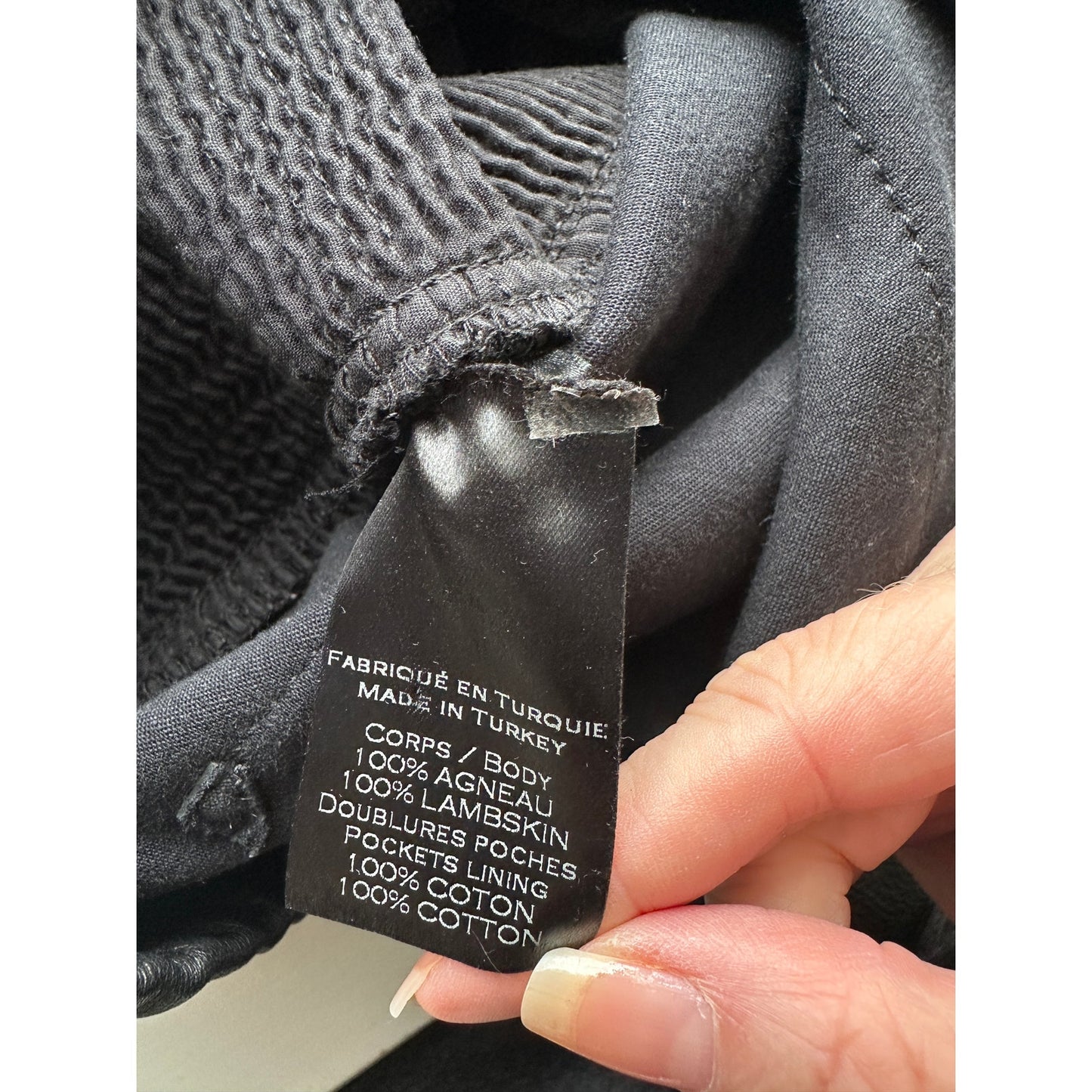 Balmain Lambskin Moto Pants Black Men’s US L Drawstring