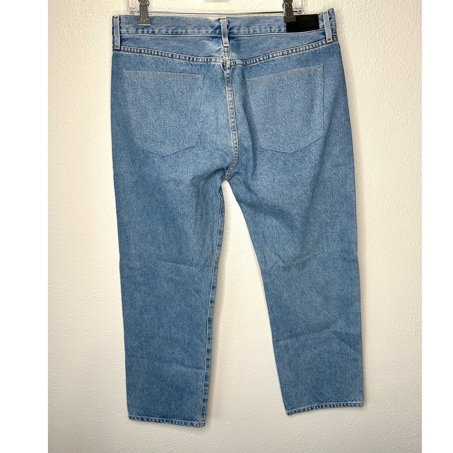 Goldsign Medium Light Wash Straight Leg Gold Button Fly Denim Jeans 31