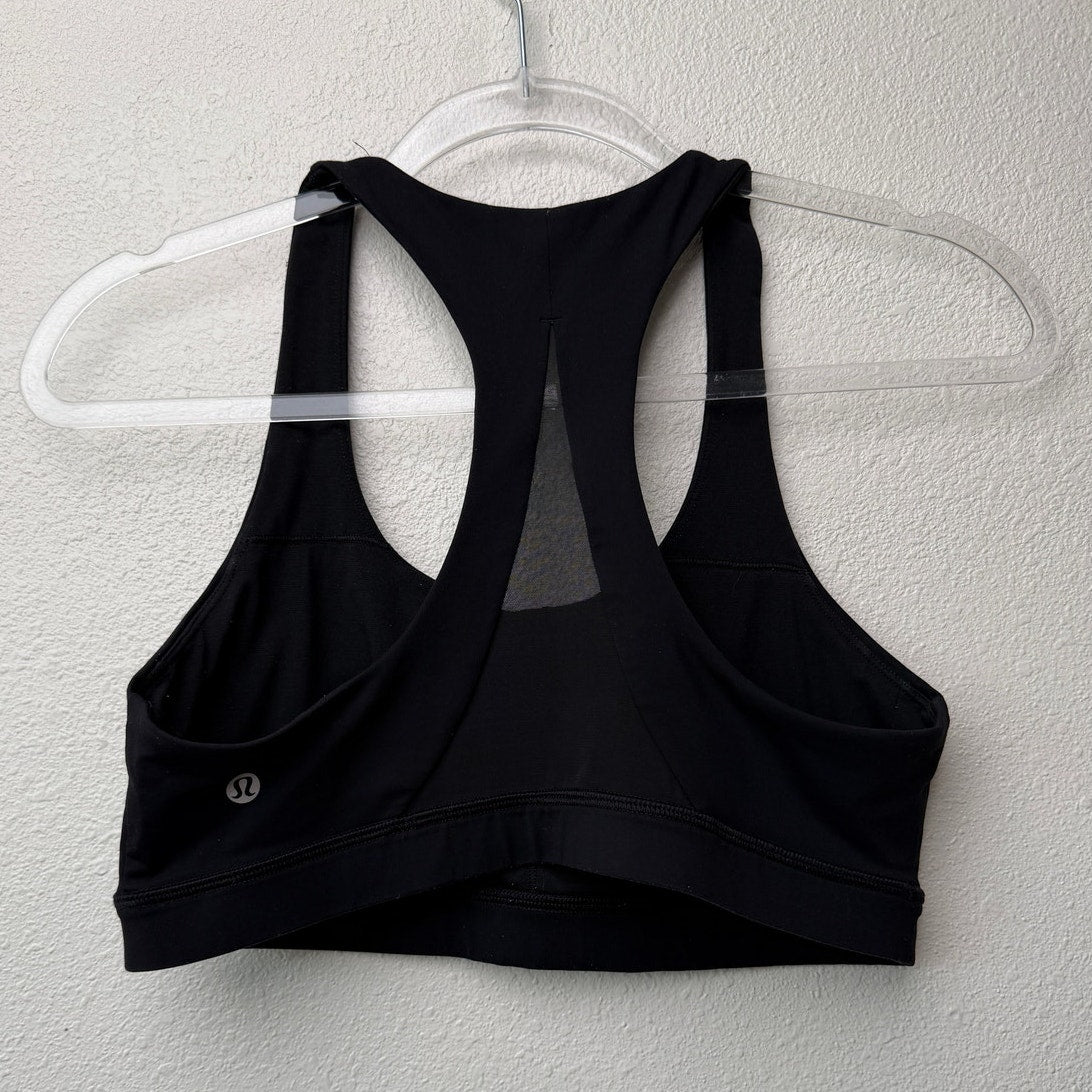 Lululemon Invigorate Black Mesh Racerback Sports Bra Size 10