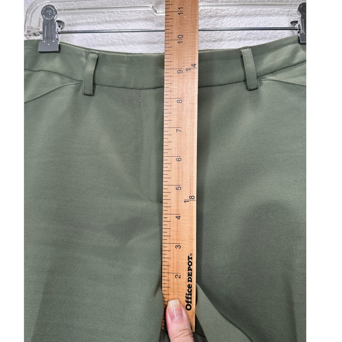 Nanette Lepore Olive Green Dress Pants Slash Pocket Trouser 10