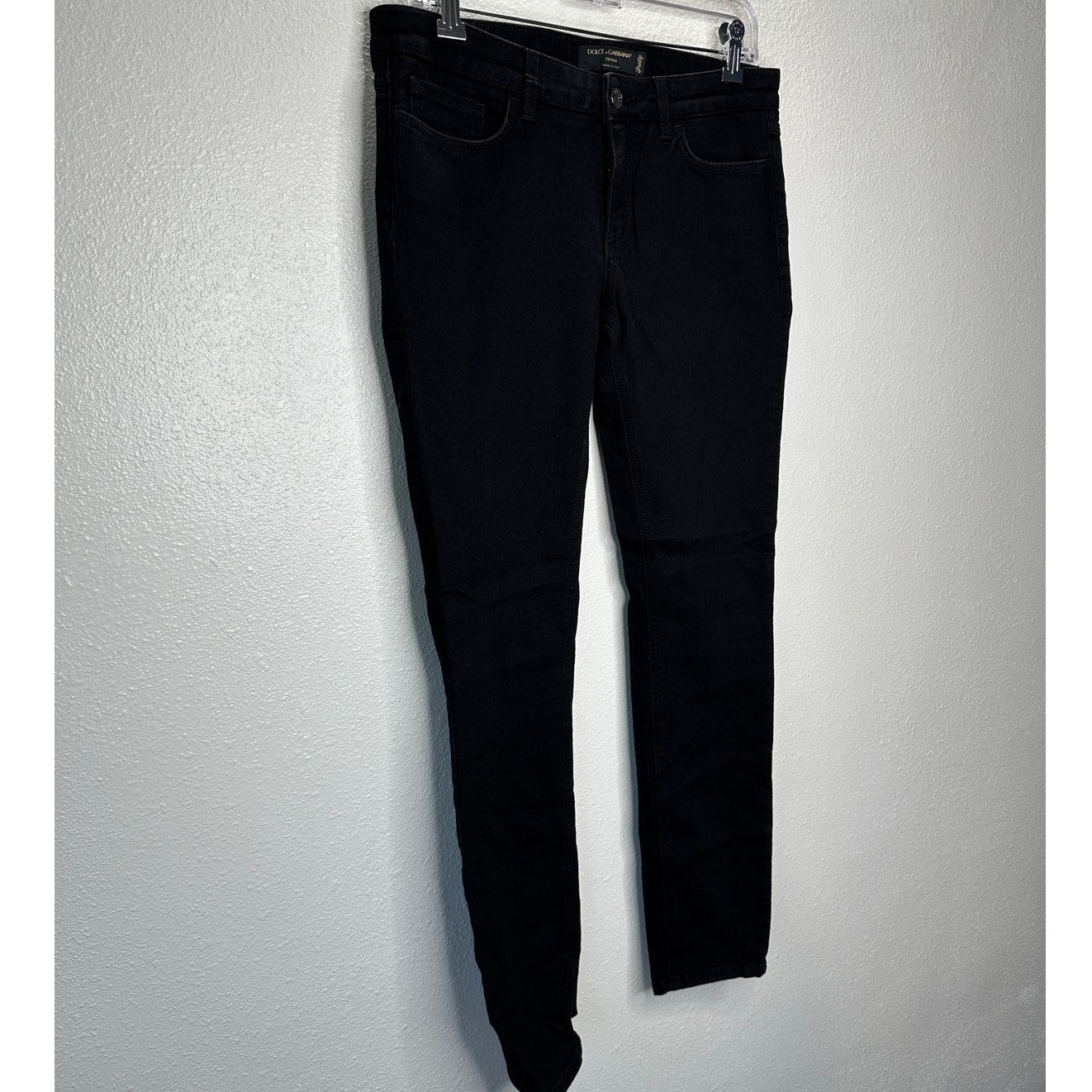 Dolce & Gabbana Black Pretty Skinny Jean Red Patch Hearts on Back 44 / L
