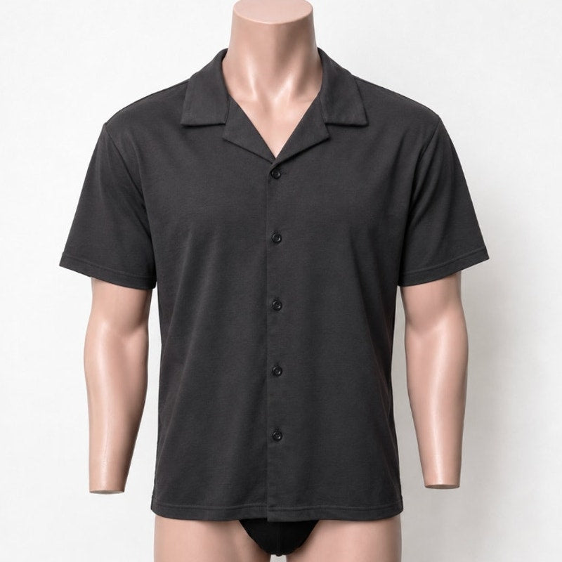 NWOT Coofandy Black Bowling Shirt Short Sleeve Size L