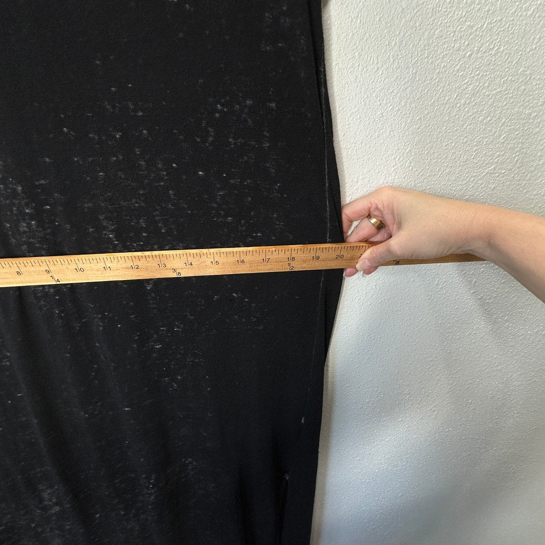 Enti Clothing Black Thin Sheer Speckled Print Sleeveless Maxi Dress 14