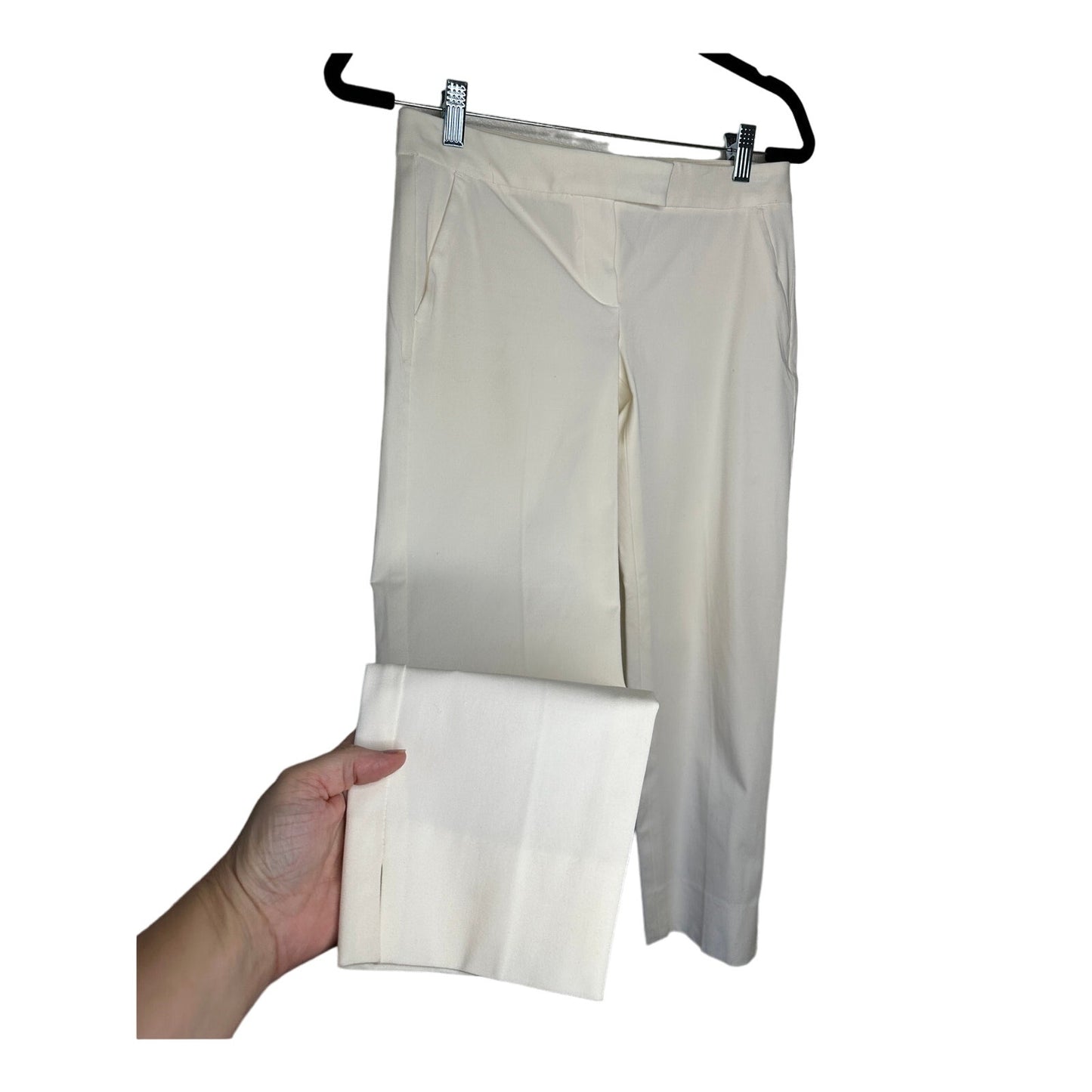 Theory Ivory Ibbey Crepe Crop Slash Pockets Skinny Trouser Pants 2