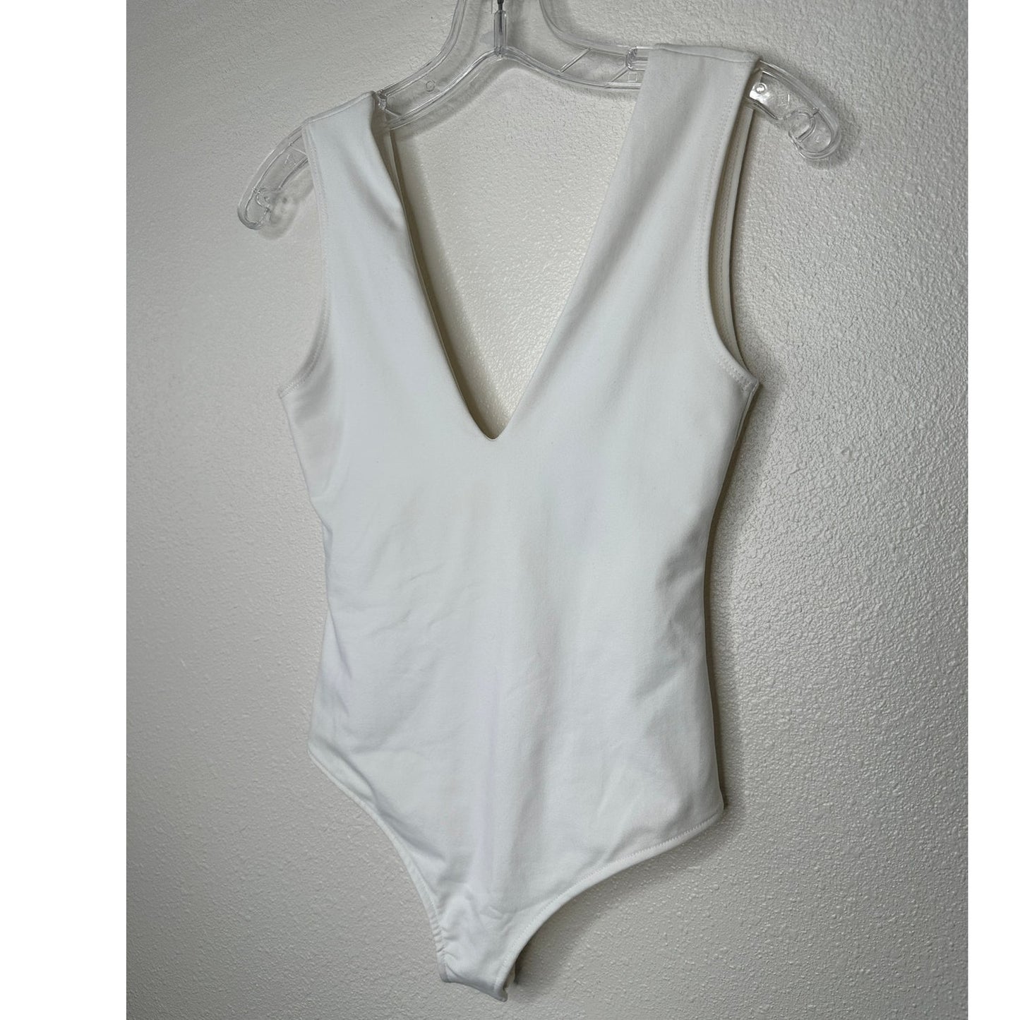 NWT Free People White Deep V-Neck Sleeveless Bodysuit XS