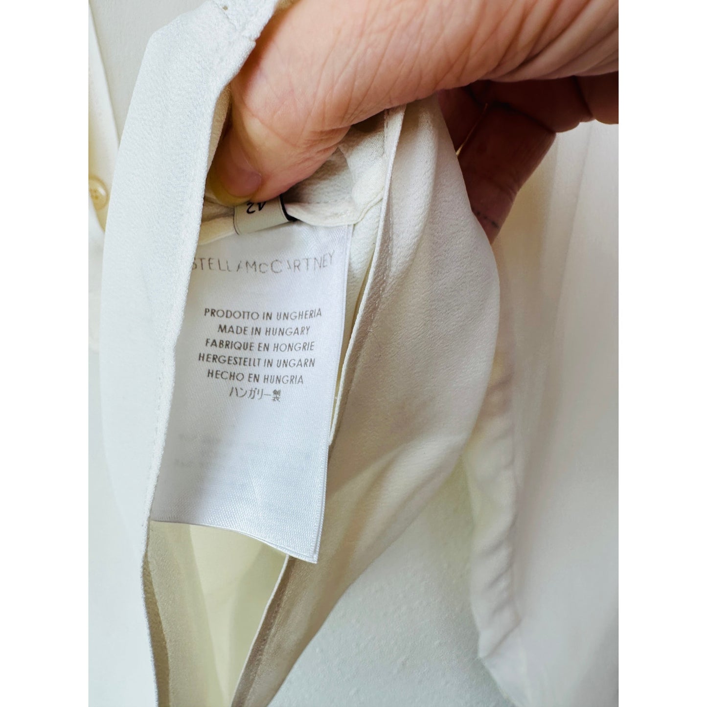 Stella McCartney Off-White Mandarin Collar Blouse Women's US 10 (EU 42)