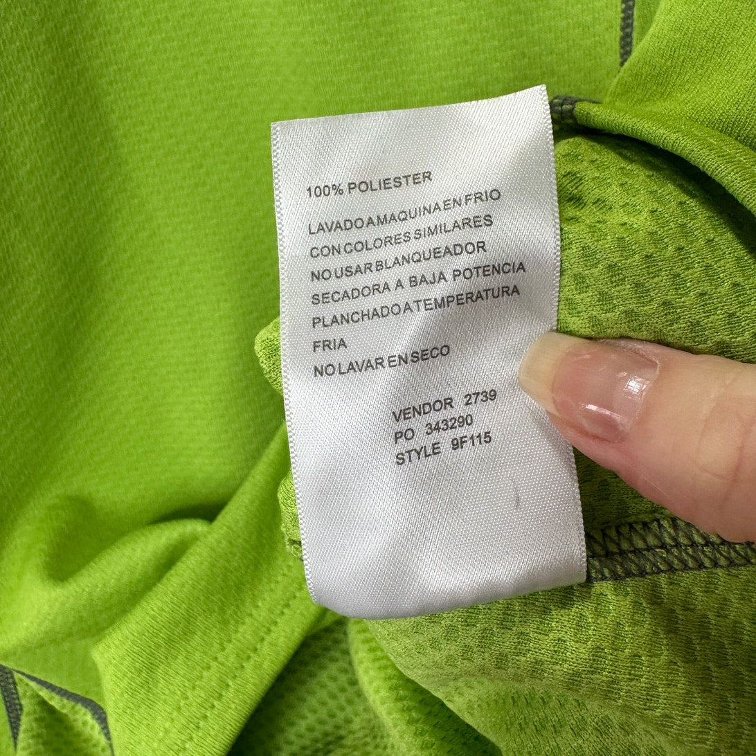 Cannondale Lime Green Front Zip Long Sleeve Workout Top L