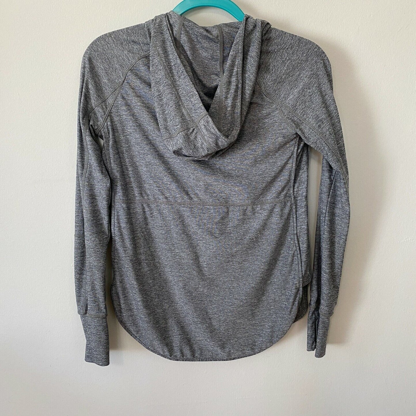 Athleta Med Gray Baja UPF 50+ Hooded Zip Jacket with Thumb Holes Arm Pockets XXS