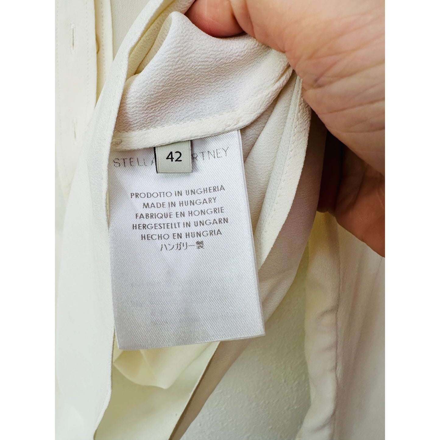 Stella McCartney Off-White Mandarin Collar Blouse Women's US 10 (EU 42)