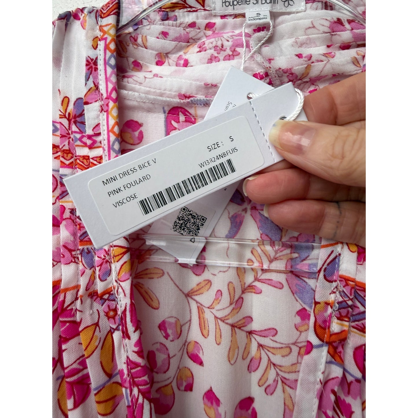 NWT Poupette St Barth Bice Pink Womens Mini Dress S