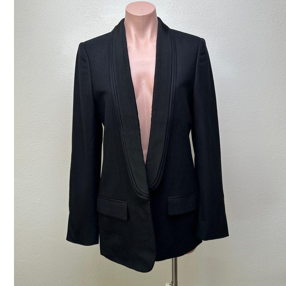 Stella McCartney Black Tuxedo Blazer Women US 8 IT 44 Shawl Lapel