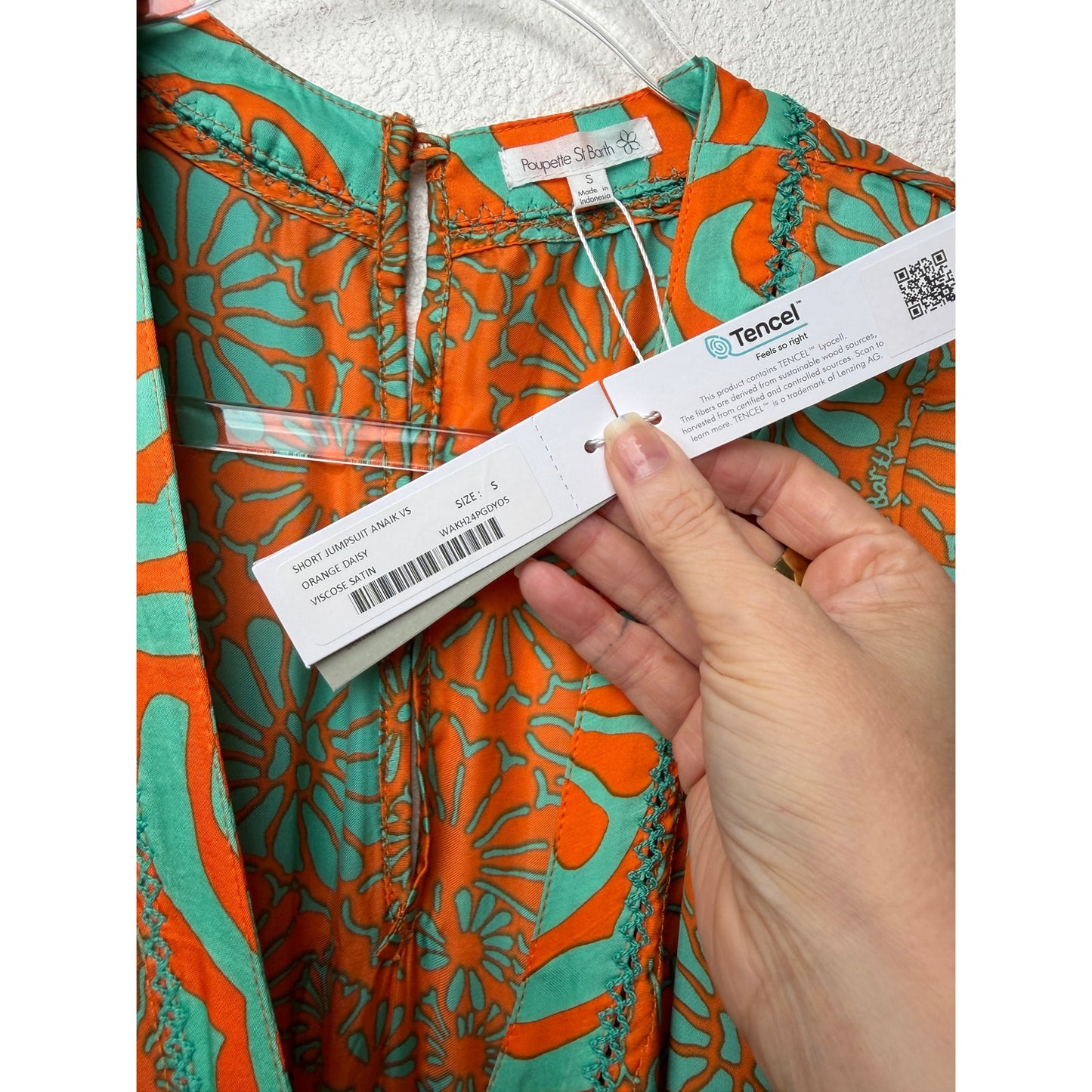 NWT Poupette St Barth Anaik Orange Green Womens Jumpsuit S