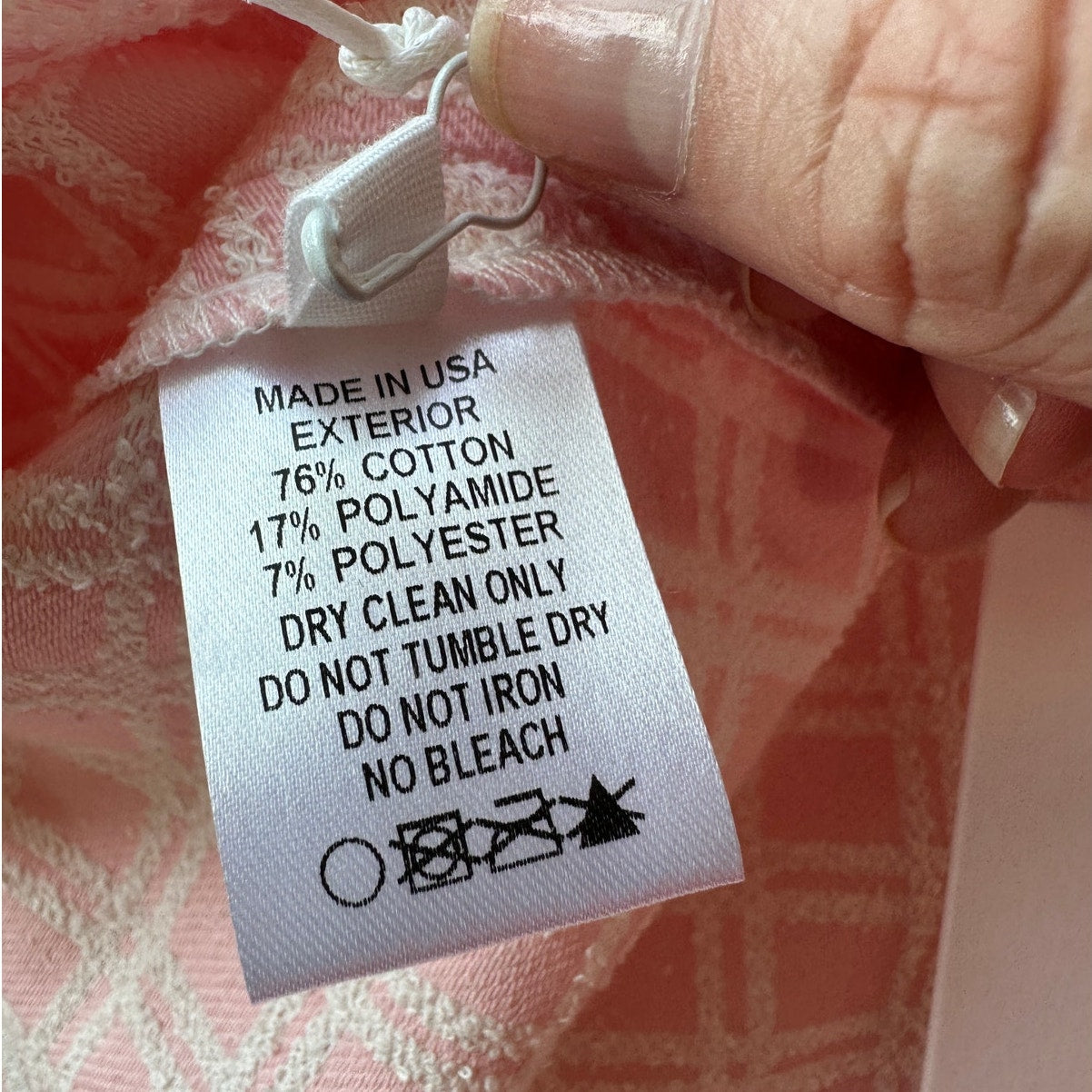 NWT Lisa Marie Fernandez Pink & White Check Boucle Back Button Sleeveless Top 4