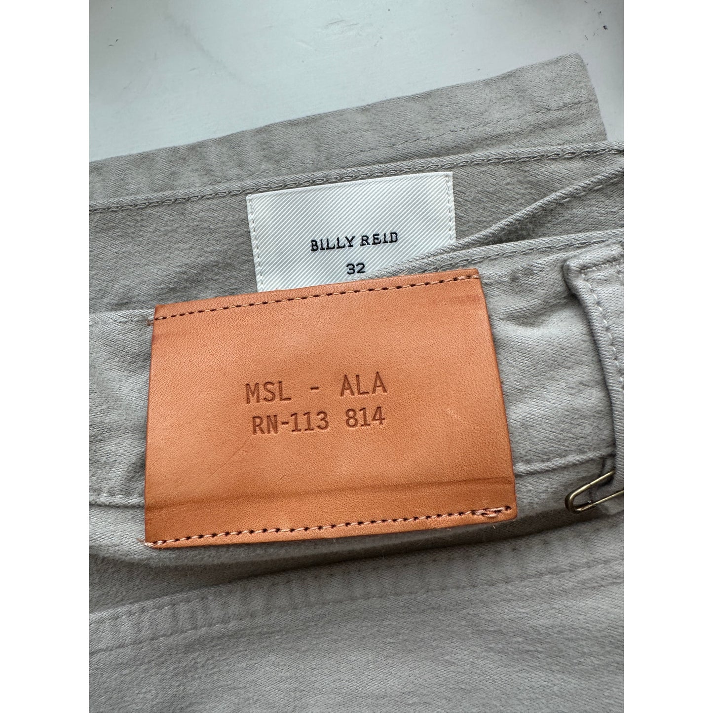 Billie Reid Taupe Slim Cut 5-Pocket Casual Jeans 32