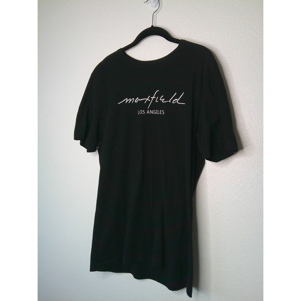 Maxfield Black Round Neck Short Sleeve Tee White Maxfield Los Angeles Logo M