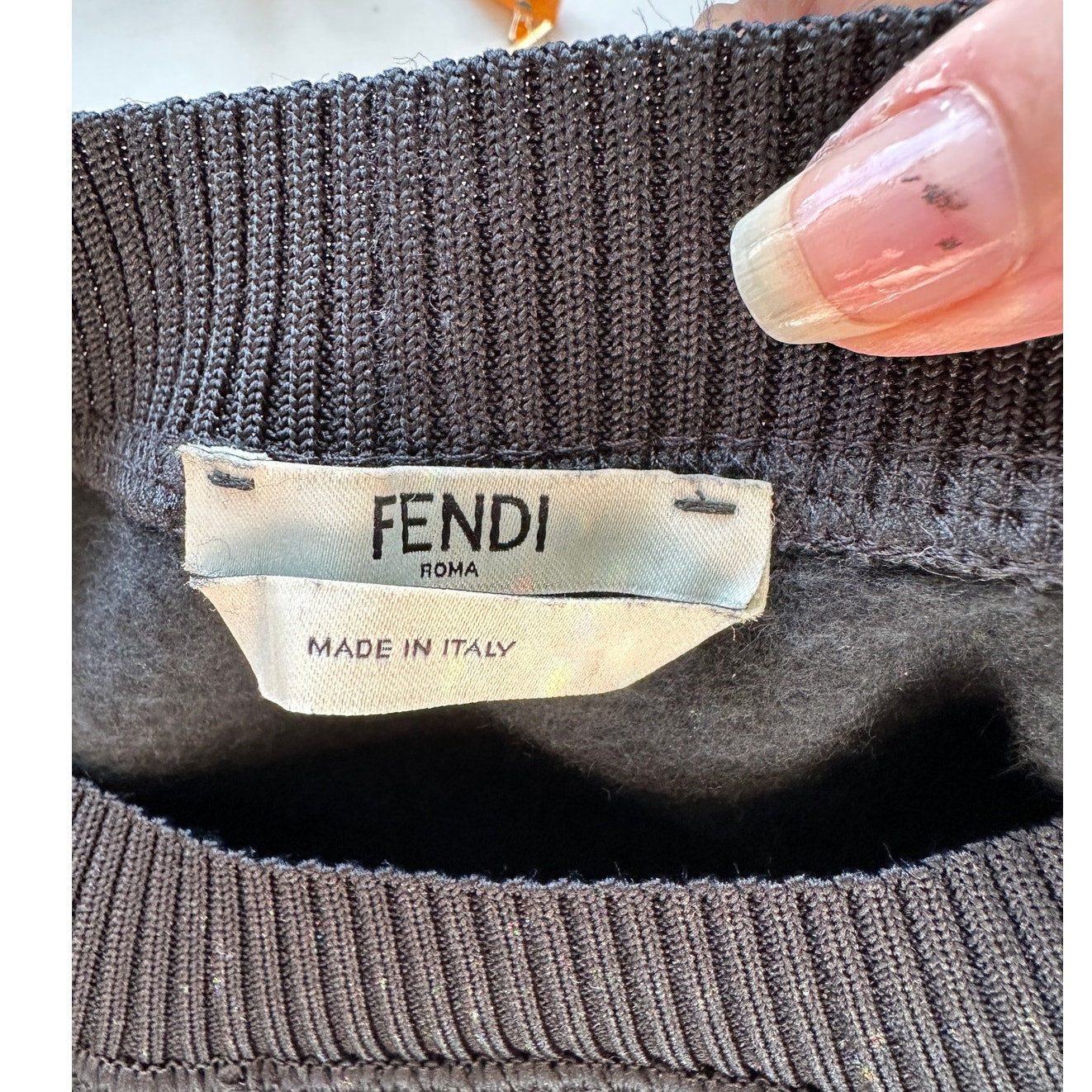 Fendi Black Roma 1925 Logo Crewneck Sweatshirt Women’s L