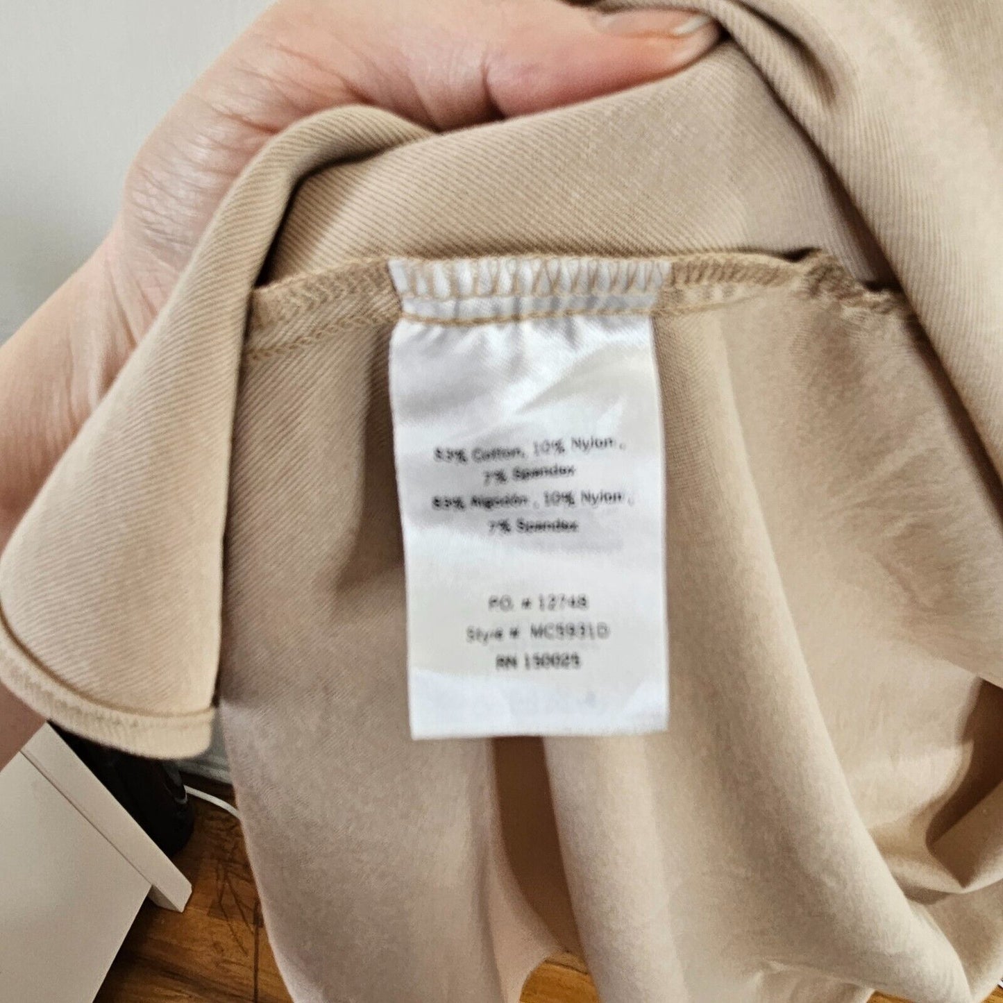 Emory Park Stretch Beige Maxi Side Drawstring Square-Neck Side Zip Split Dress S