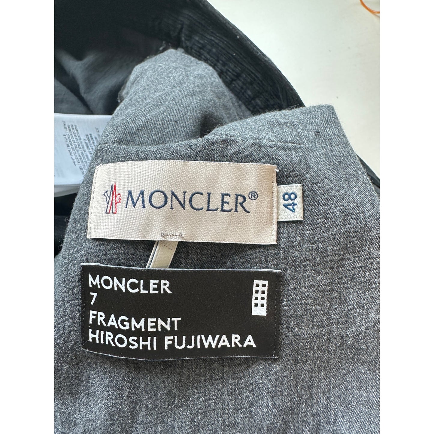 NWT Moncler 7 Fragment Corduroy Pants Black Men’s 48 Side Code Print