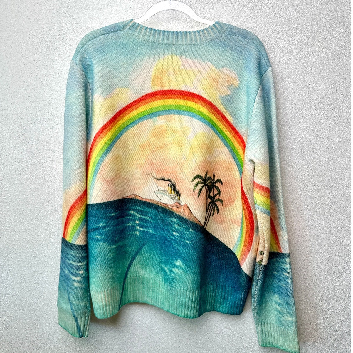 NWT Casablanca Traverse du Pacifique Merino Cashmere Knit Sweater Multicolor XXL