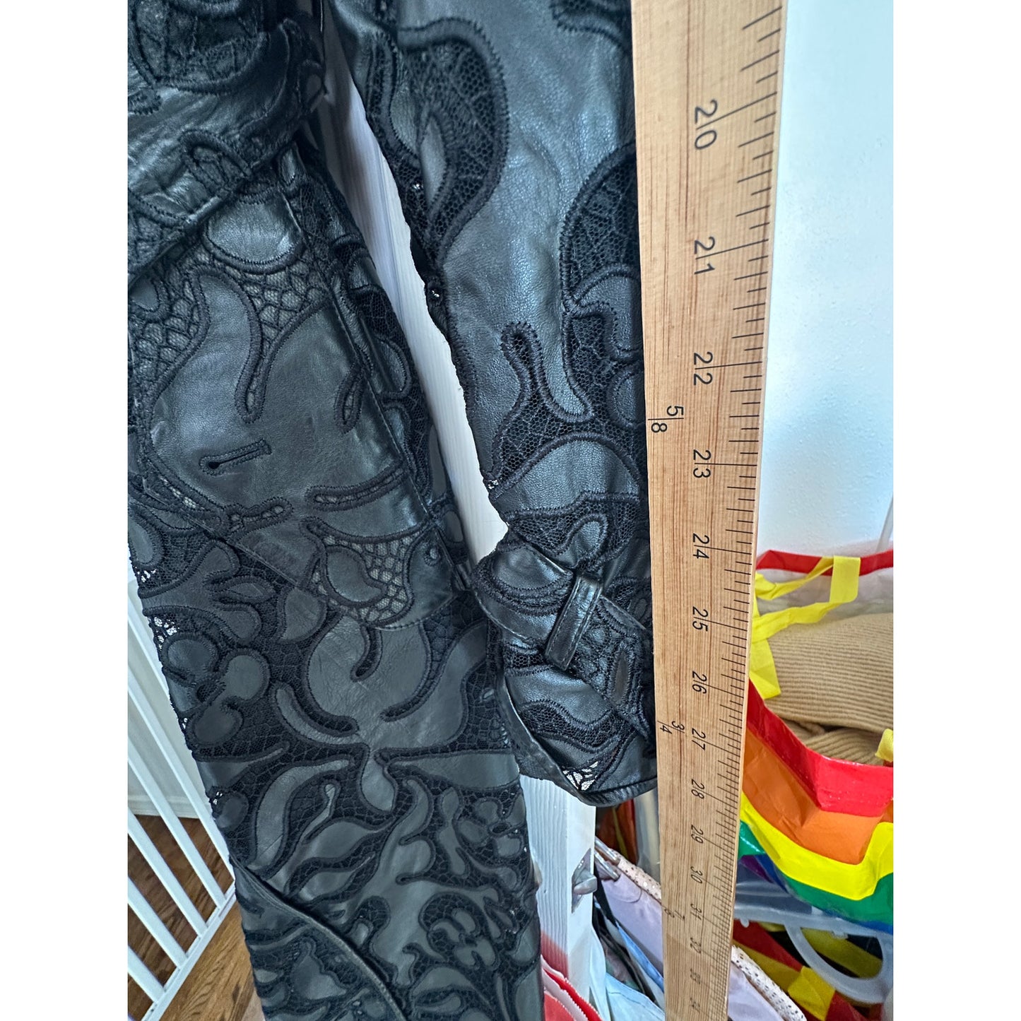 Alexander McQueen Black Leather Lace Belted Trench Coat Made in Italy 14