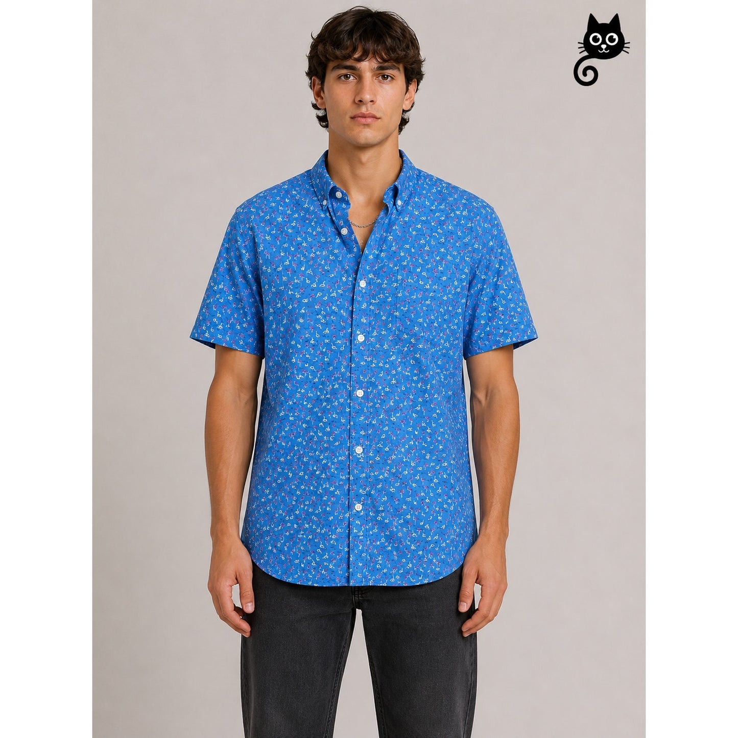 NWT Bonobos Blue with Tiny Pink & White Flamingos Button Shirt XL