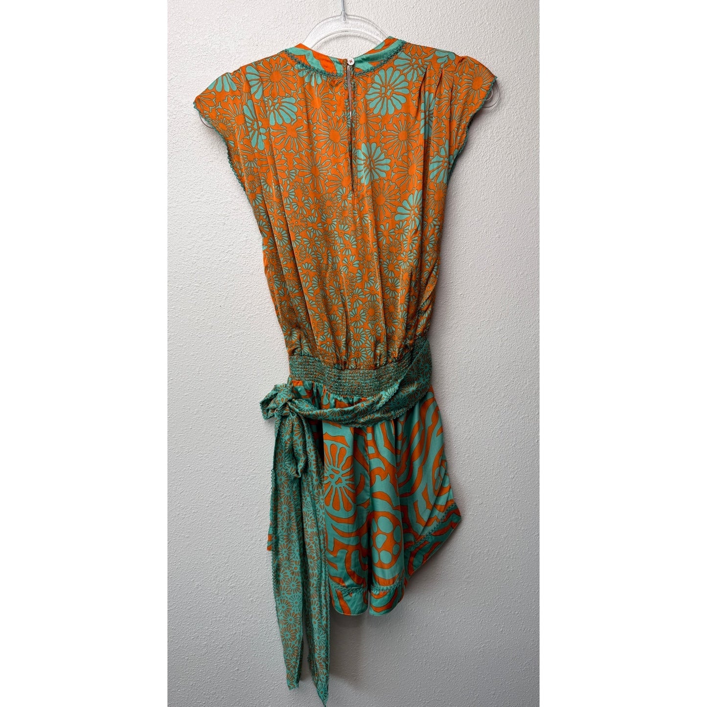 NWT Poupette St Barth Anaik Orange Green Womens Jumpsuit S