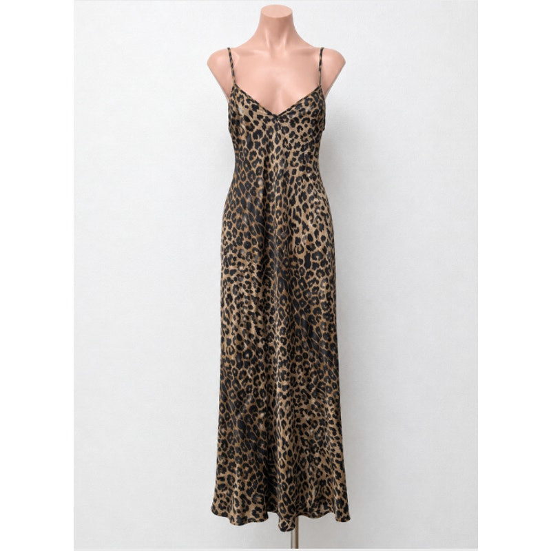 AllSaints Hera Leppo Leopard Slip Maxi Dress Women S