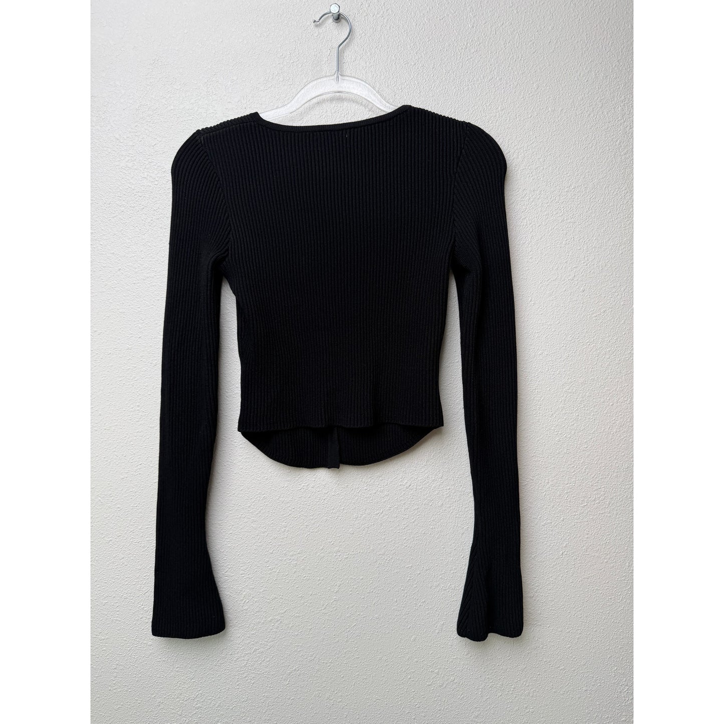 House of CB Sylvia Black Ribbed Cardigan Women XS