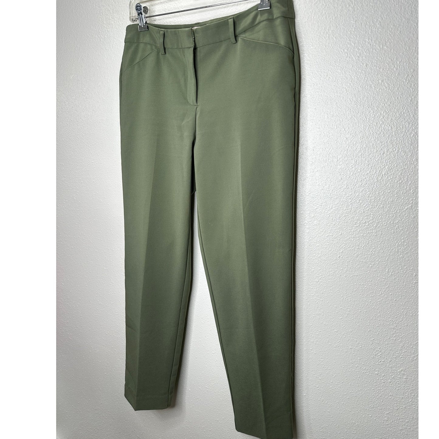 Nanette Lepore Olive Green Dress Pants Slash Pocket Trouser 10