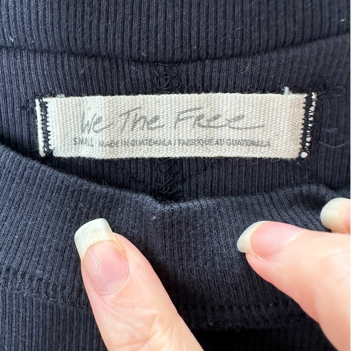 We The Free Black Round Neck Sleeveless Kate Shirt Ribbed Tank Top S