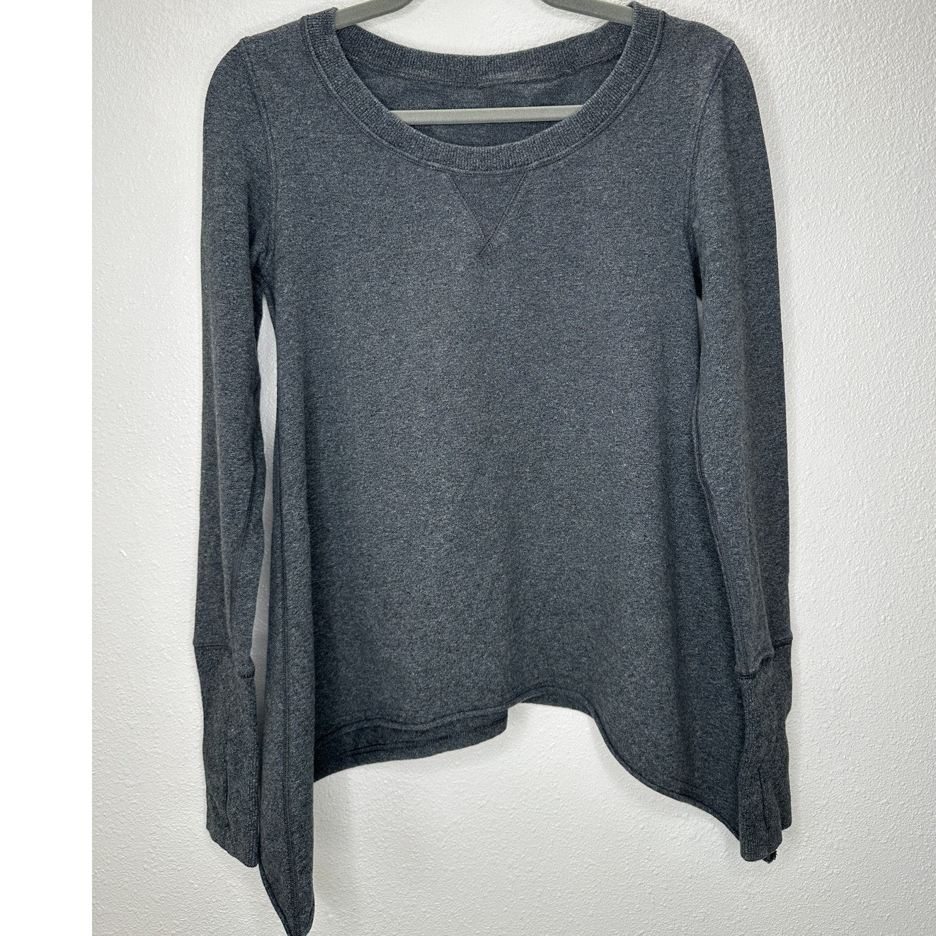 Lululemon Athletic Gray Tea Lounge Pullover Sweater Asymmetrical Hem 6