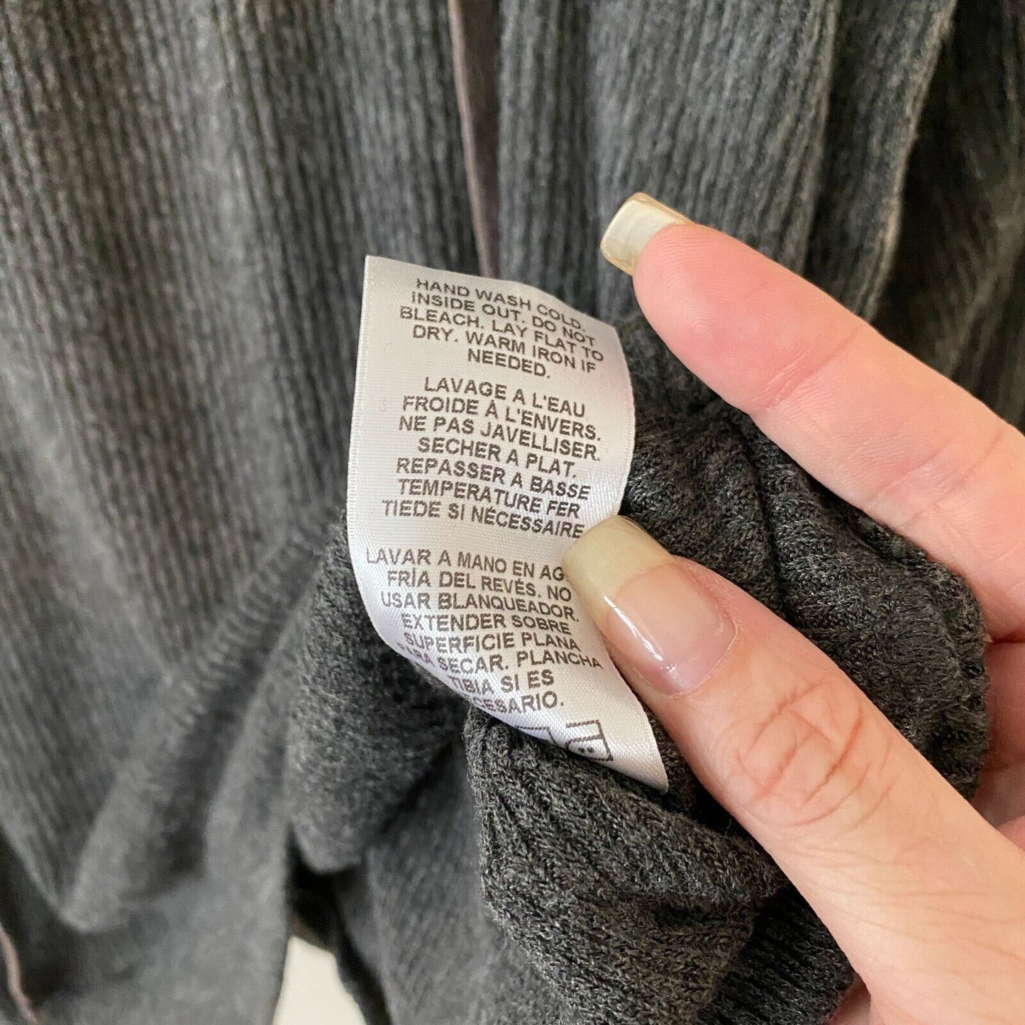 VELVET Graham and Spencer Gray Billow Lace up V-Front Long Sleeve Jersey Top XS