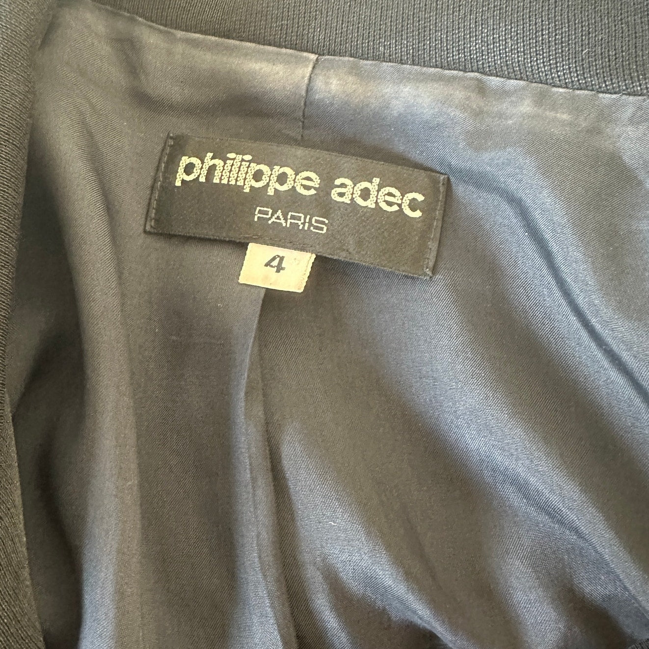 Philippe Adec Black Double Breast Button Wool Business Dress Jacket Blazer 4