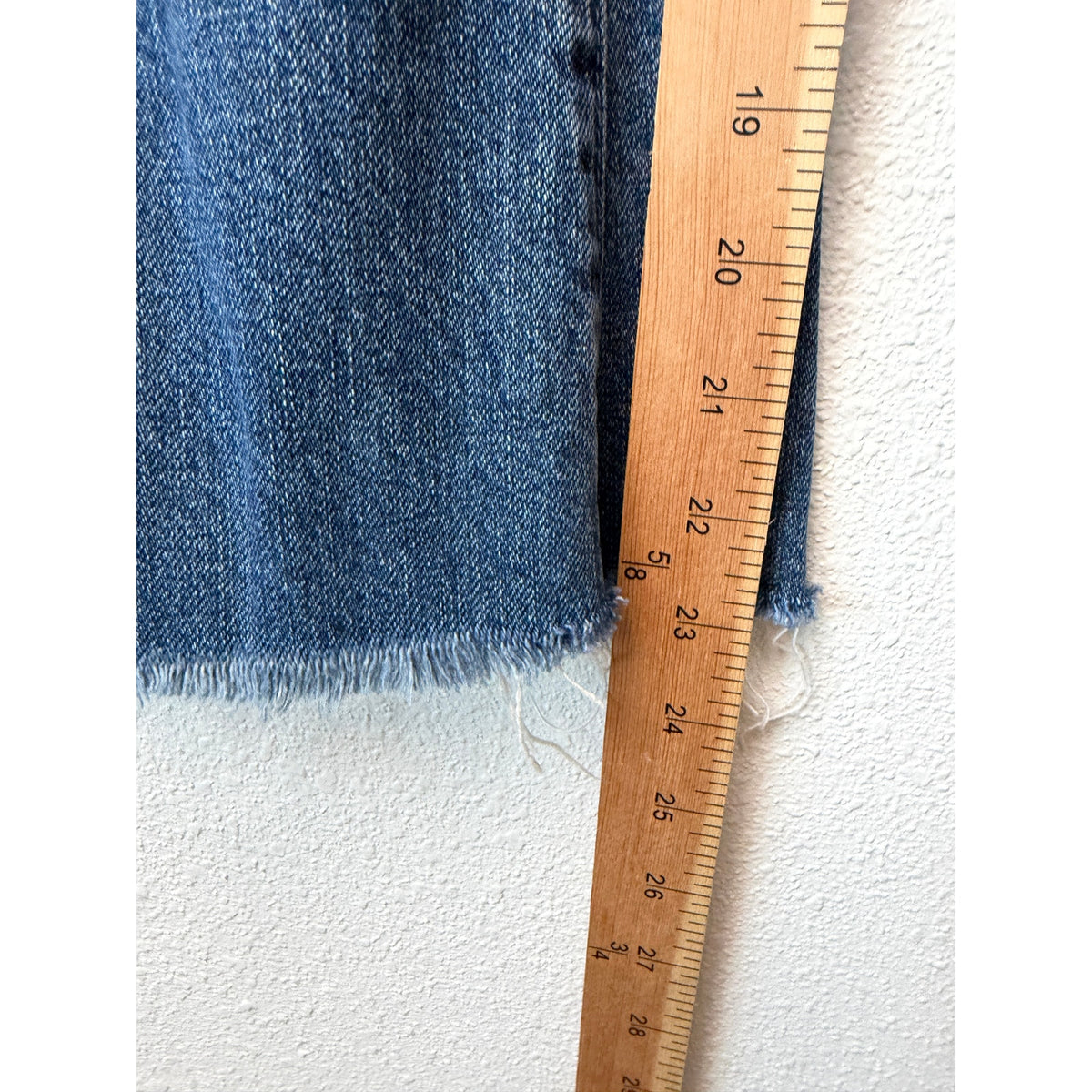 Mother Nomad Crop Fray Jeans Blue Womens 26