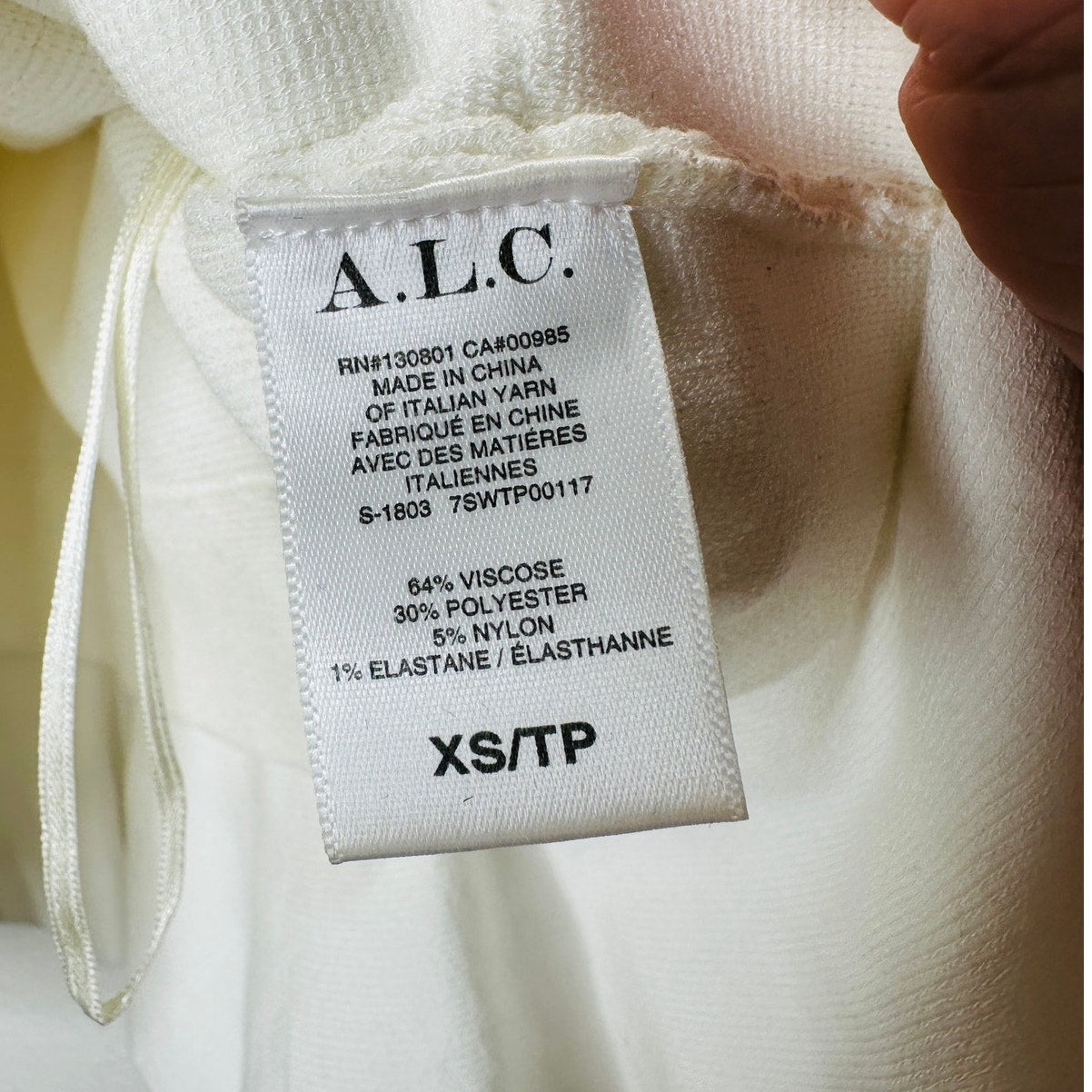 A.L.C. Rowley Ivory Tiered Ruffle Straight Neckline Tank XS