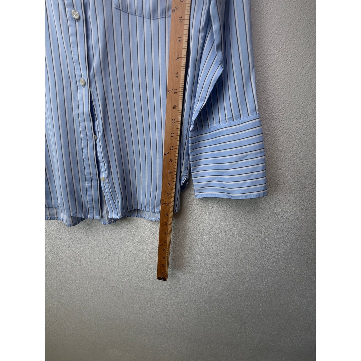 Treasure & Bond Blue Striped Boyfriend Shirt Womens XL