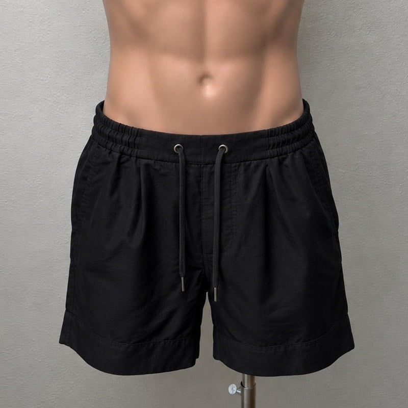 Ralph Lauren Purple Label Black Linen Pleated Drawstring Shorts Men's US M