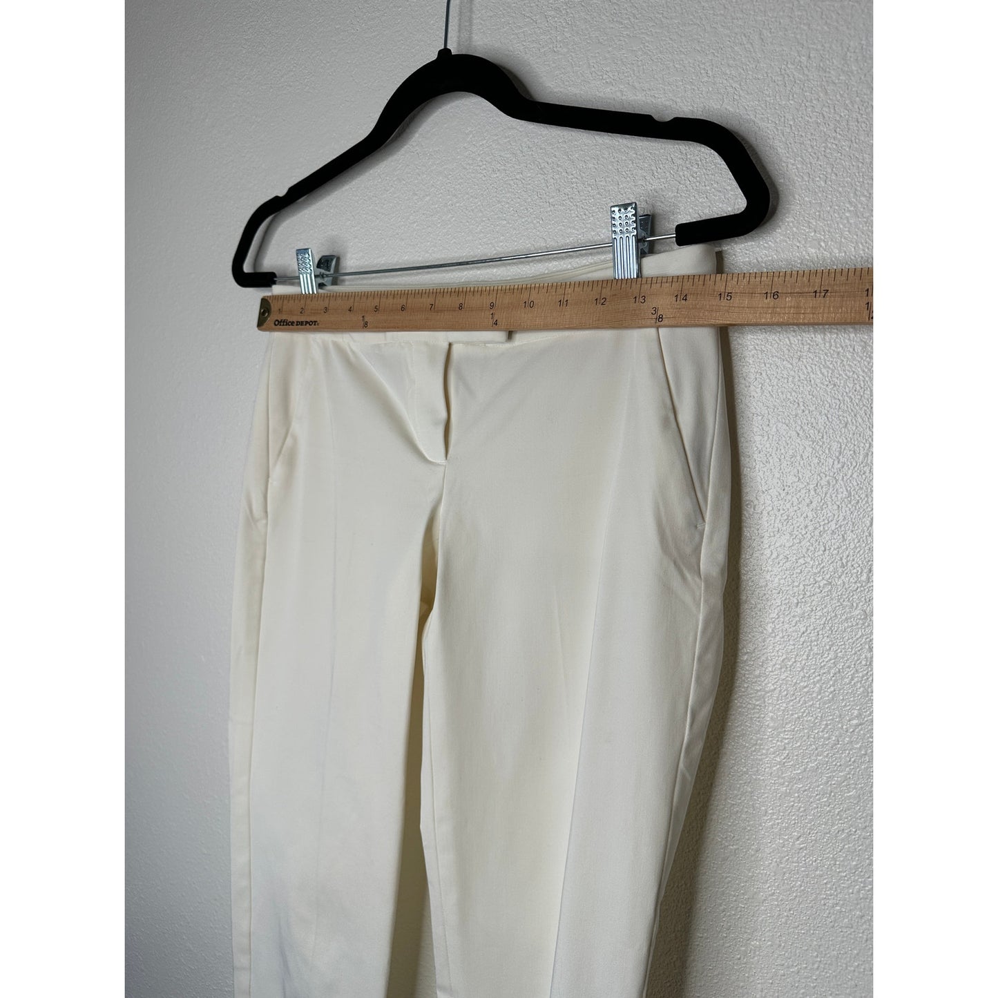 Theory Ivory Ibbey Crepe Crop Slash Pockets Skinny Trouser Pants 2