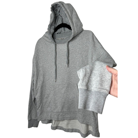 All Saints Etienne Gray Oversize Pullover Hoodie Crew Sweater Kangaroo Pouch SM
