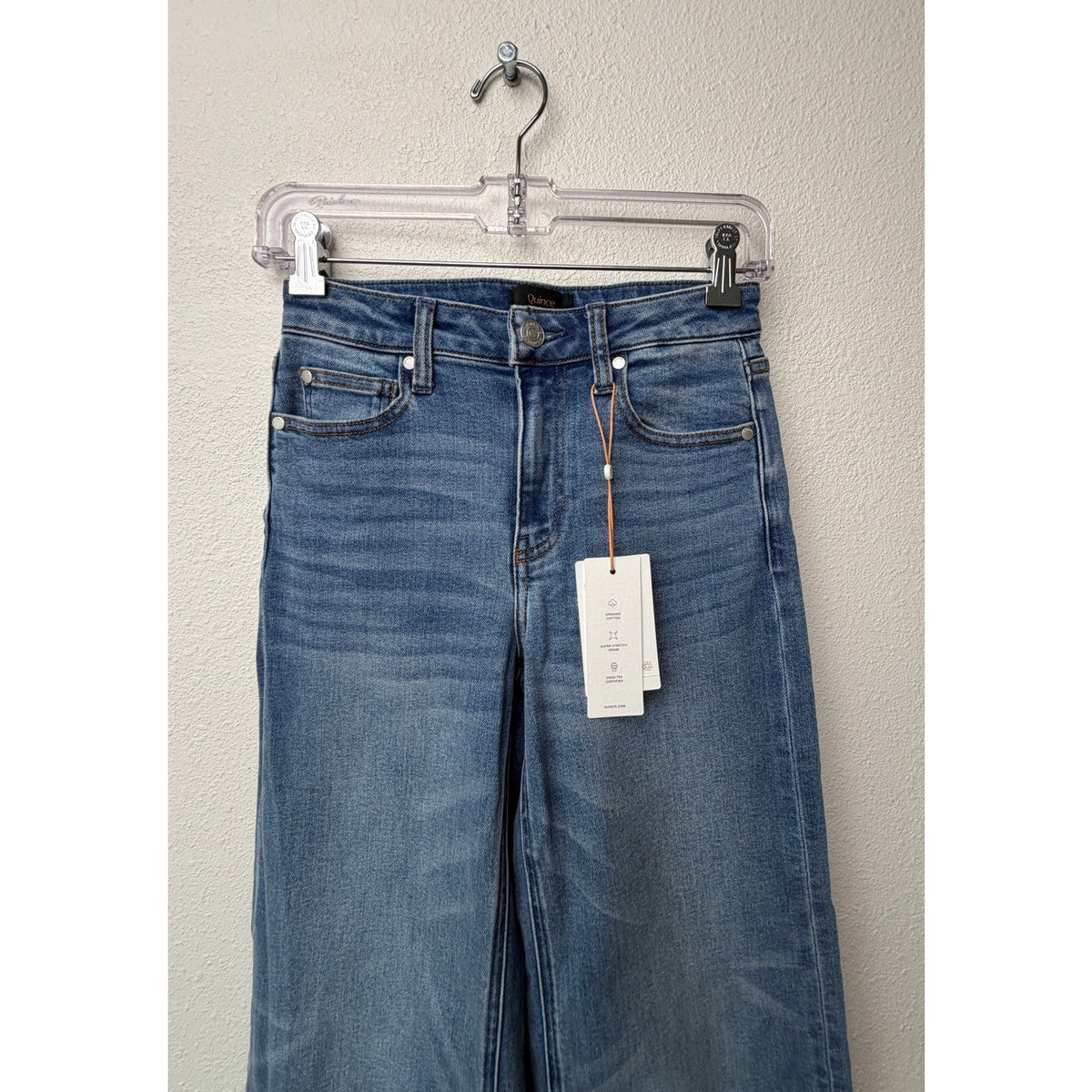 NWT Quince Bella Womens Blue Wide Leg Jeans 25