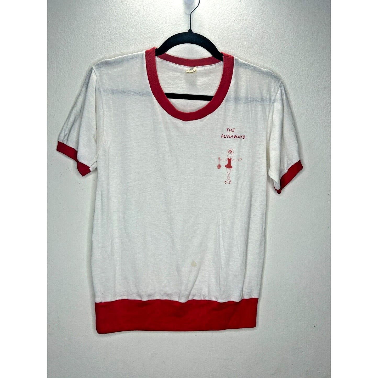 Vintage Screen Stars White Tee Red Ringer 70's 80's The Runaways Graphic T Shirt