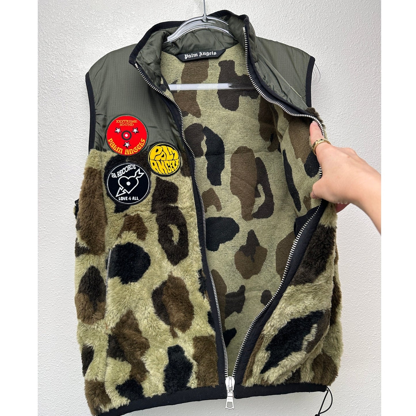 NWOT Palm Angels Records Pile Military Camo Vest Green Men’s L