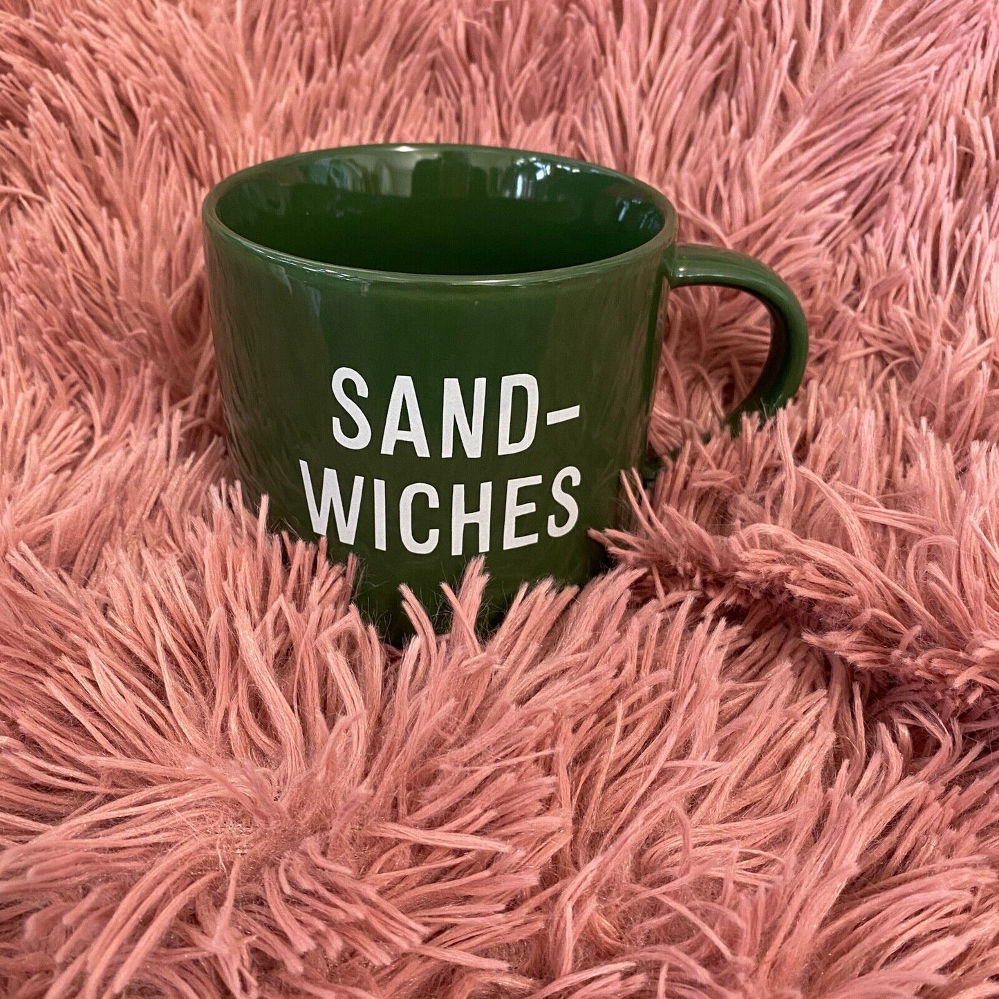 Room Essentials Clever Hunter Green Sandwiches Graphic 16oz Coffee Tea Mug