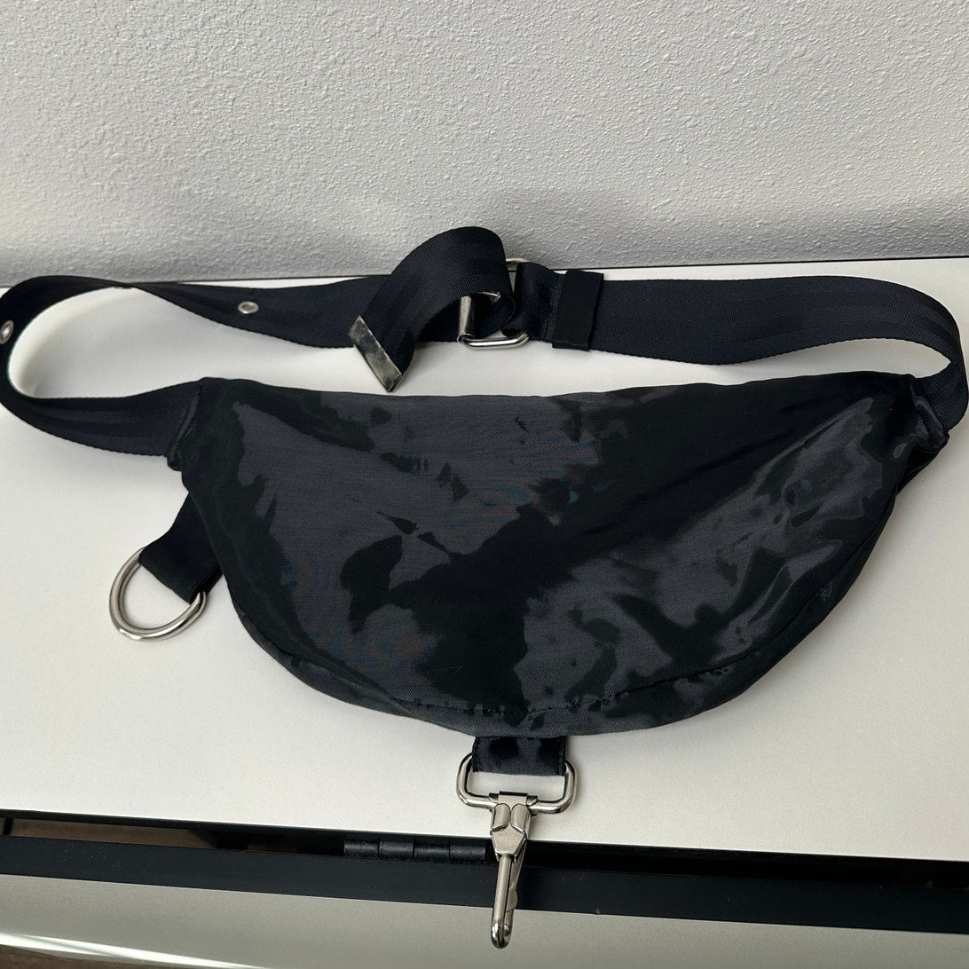 Strike Oil Shiny Canvas Belted Felt Fanny Pack