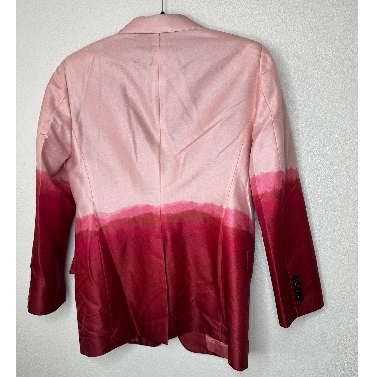 Alexander McQueen Pink Dip Dye 2-Button Silk Wool Blend Blazer Jacket 50
