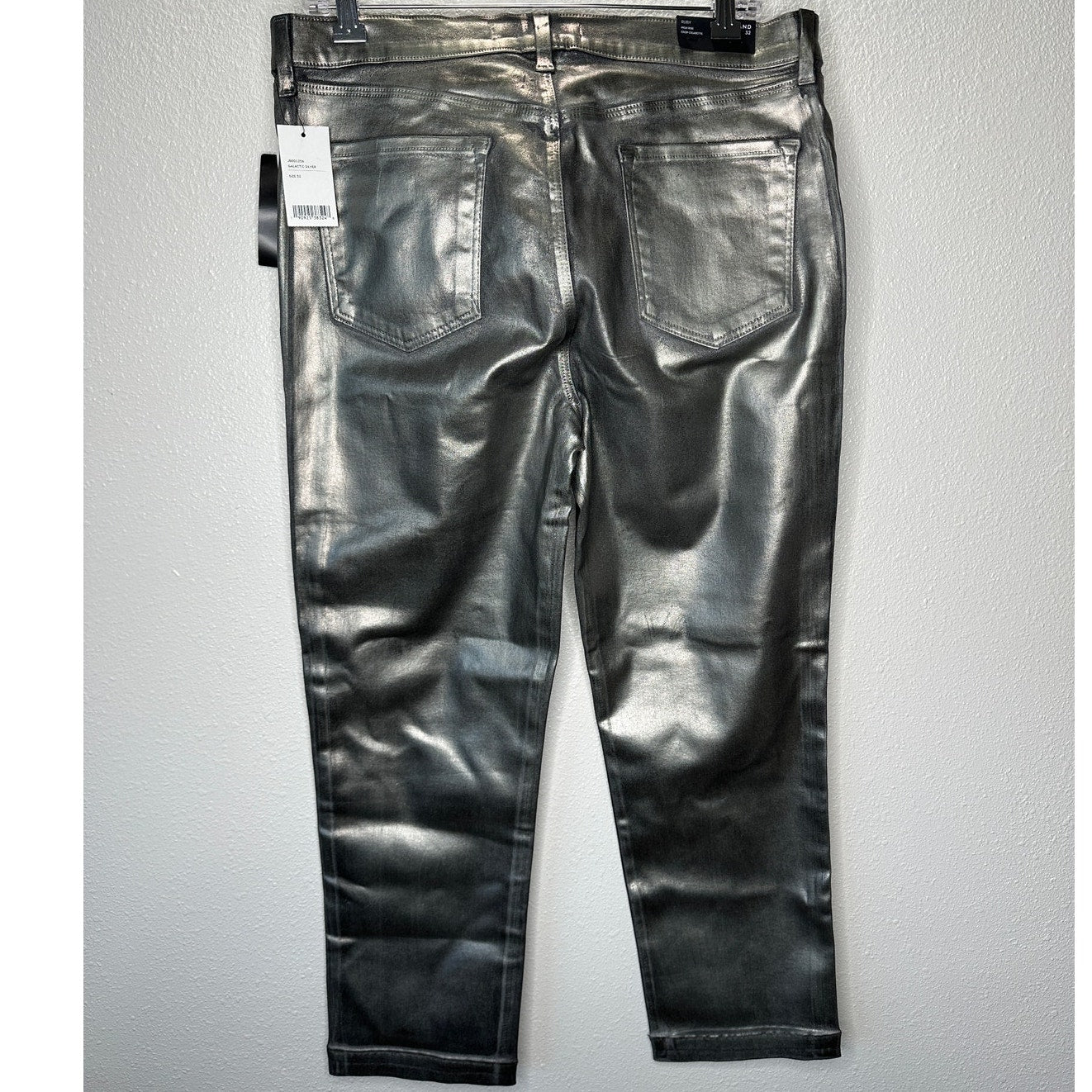 NWT J Brand Galactic Silver Ruby High Rise Crop Cigarette Jeans 32 / 14