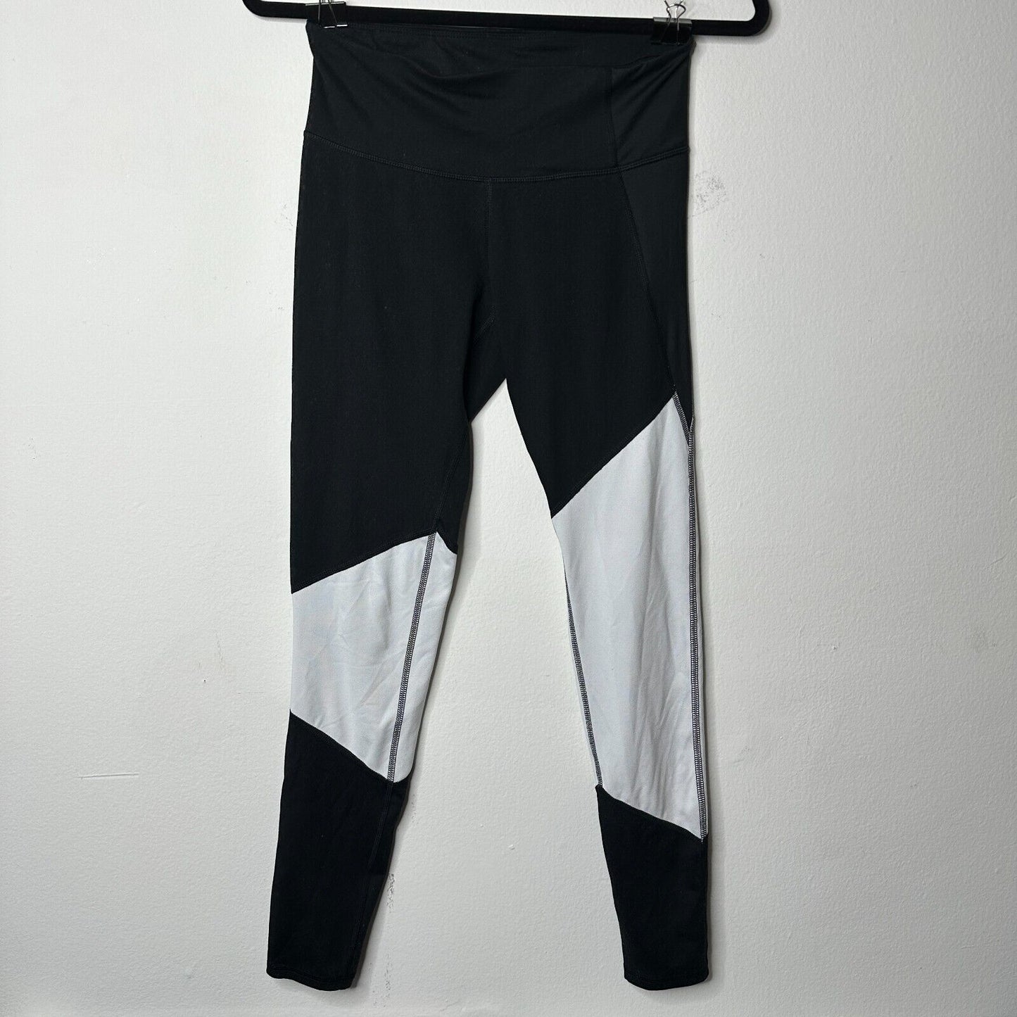 Champion Duo dry+ Black & White Color Block Leggings Mid Rise Yoga Pants S