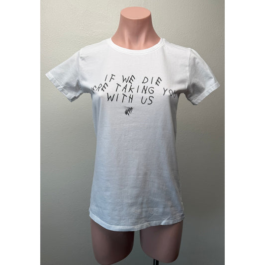 Premium Women White Bee Graphic Tee Women's S