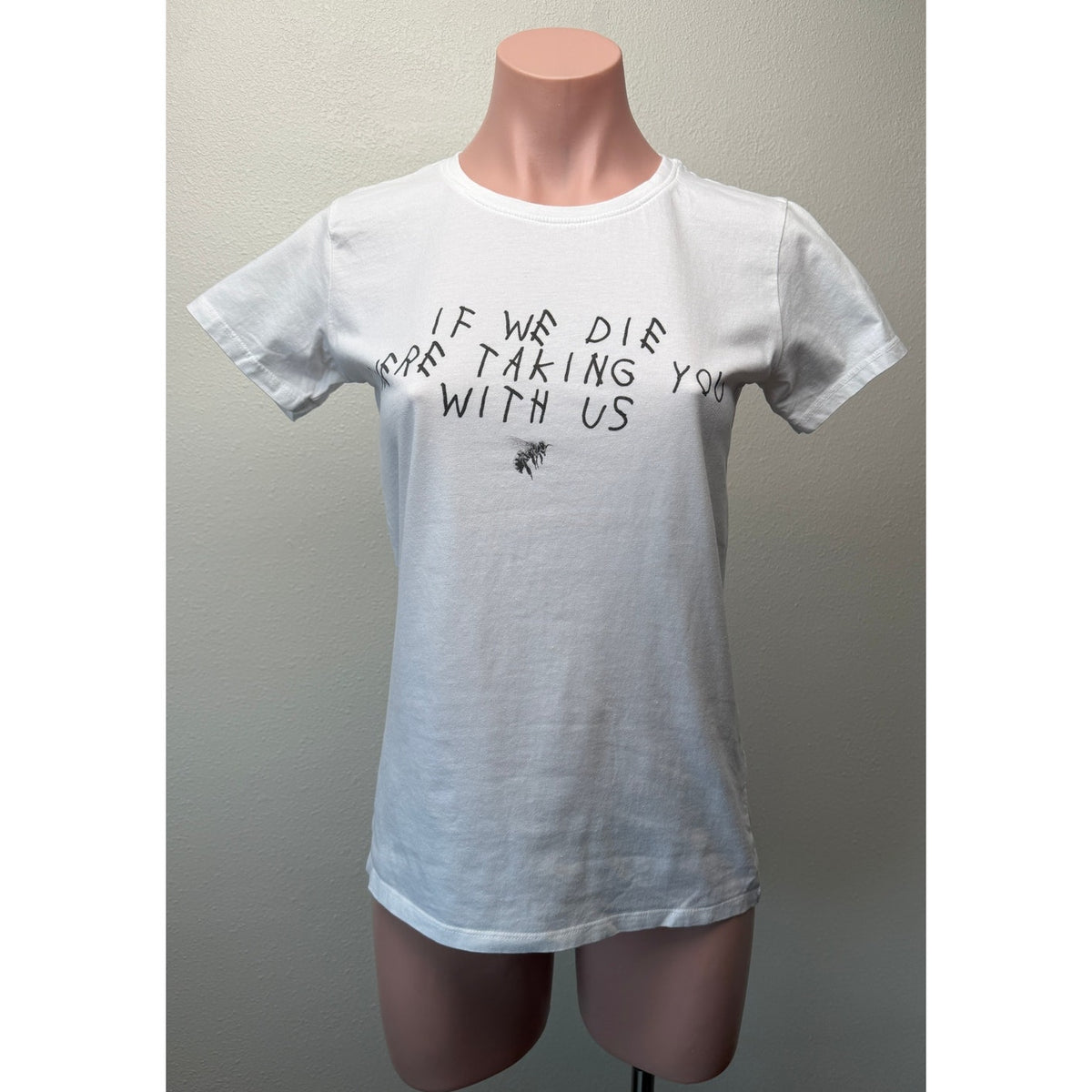 Premium Women White Bee Graphic Tee Women's S