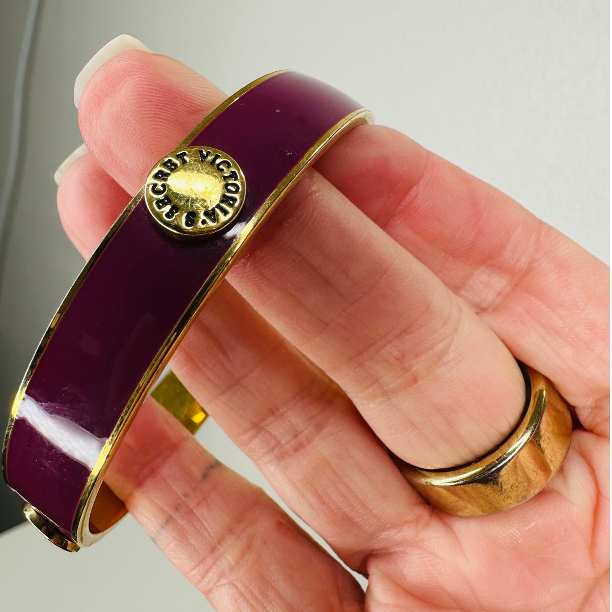 Victoria's Secret Purple & Gold Bangle Monogram Bracelet